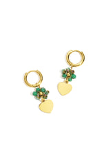 Stainless Steel Drop Earrings Flower Casual Daily Simple Series Women's jewelry Dark green