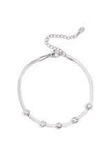 Rhinestone Chain Bracelets Chain Casual Daily Simple Series Women's jewelry silver color