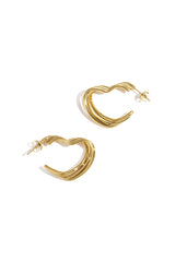 Stainless Steel Hoop Earrings Heart Casual Daily Simple Series Women's jewelry Gold color