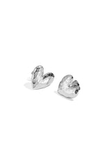 Stud Earrings Heart silver color