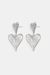 Drop Earrings Heart Casual Daily Simple Series Women's jewelry silver color