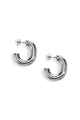 Stainless Steel Hoop Earrings irregular shape Casual Daily Simple Series Women's jewelry silver color