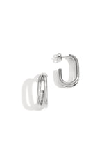 Hoop Earrings lines Casual Daily Simple Series Women's jewelry silver color