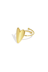 Stainless Steel Minimalist Rings Heart Gold color One Size
