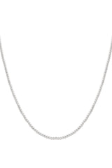 Solid bead necklace-5mm silver color