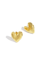 Stud Earrings Heart Gold color