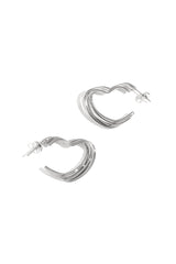 Stainless Steel Hoop Earrings Heart Casual Daily Simple Series Women's jewelry silver color