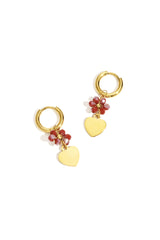 Stainless Steel Drop Earrings Flower Casual Daily Simple Series Women's jewelry Wine red