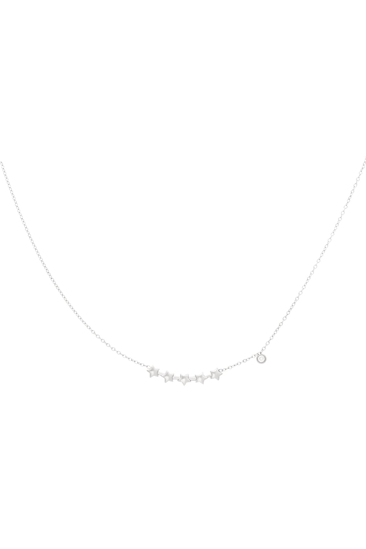 shining stars necklace silver color