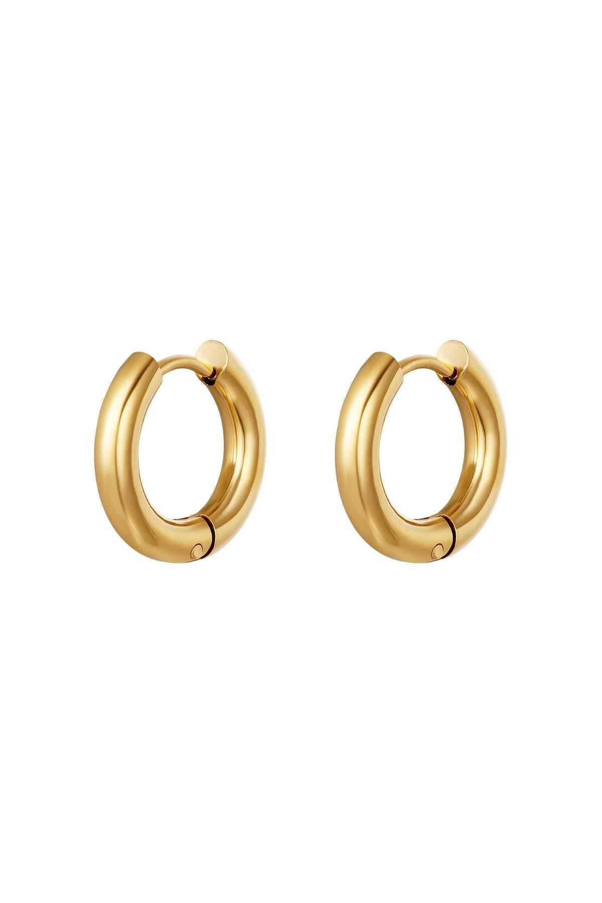 Basic creoles earrings - small Gold Color Stainless Steel
