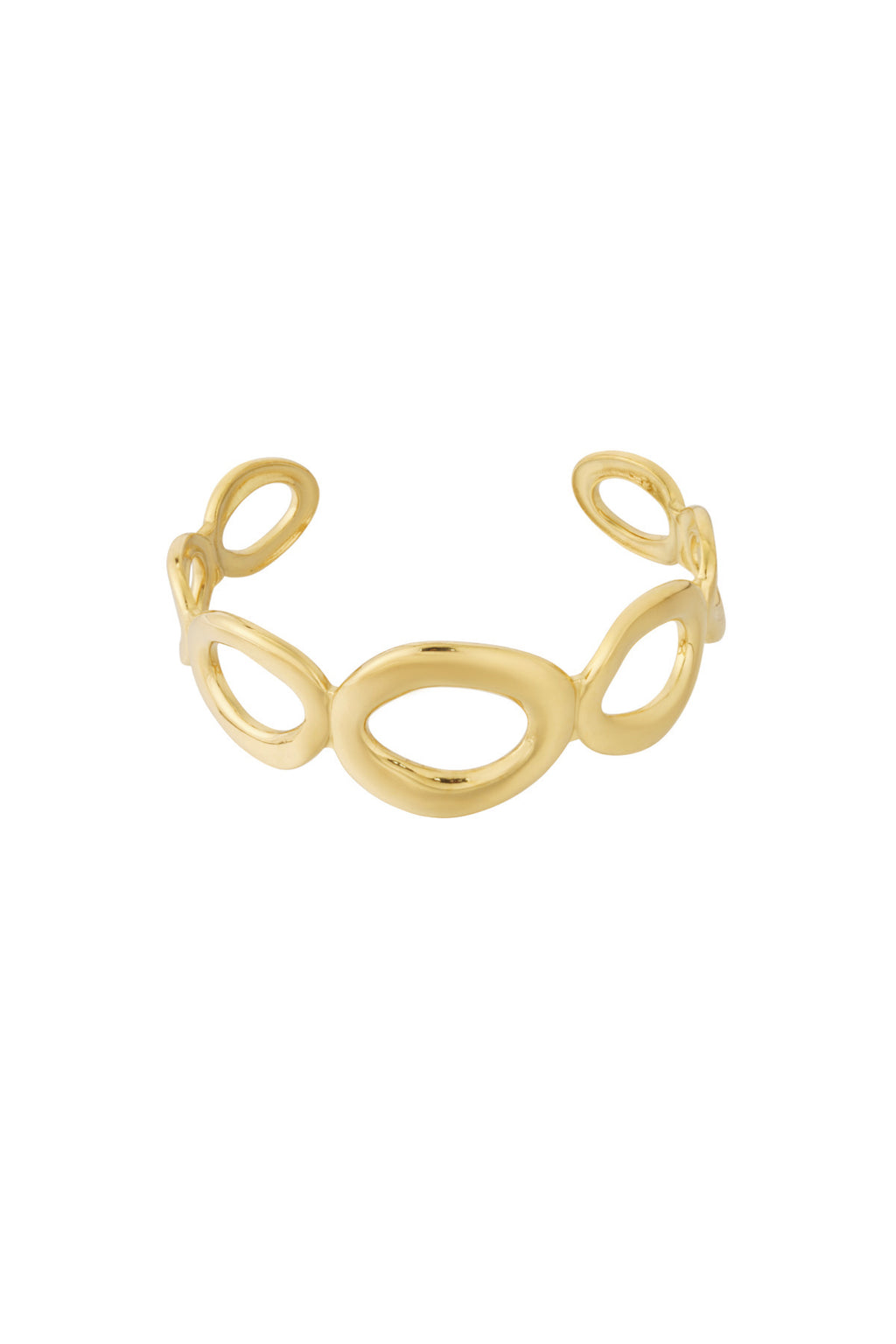 Cuff hoop Bracelet Gold color One Size