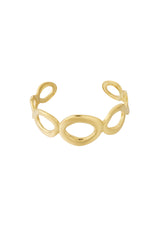 Cuff hoop Bracelet Gold color One Size