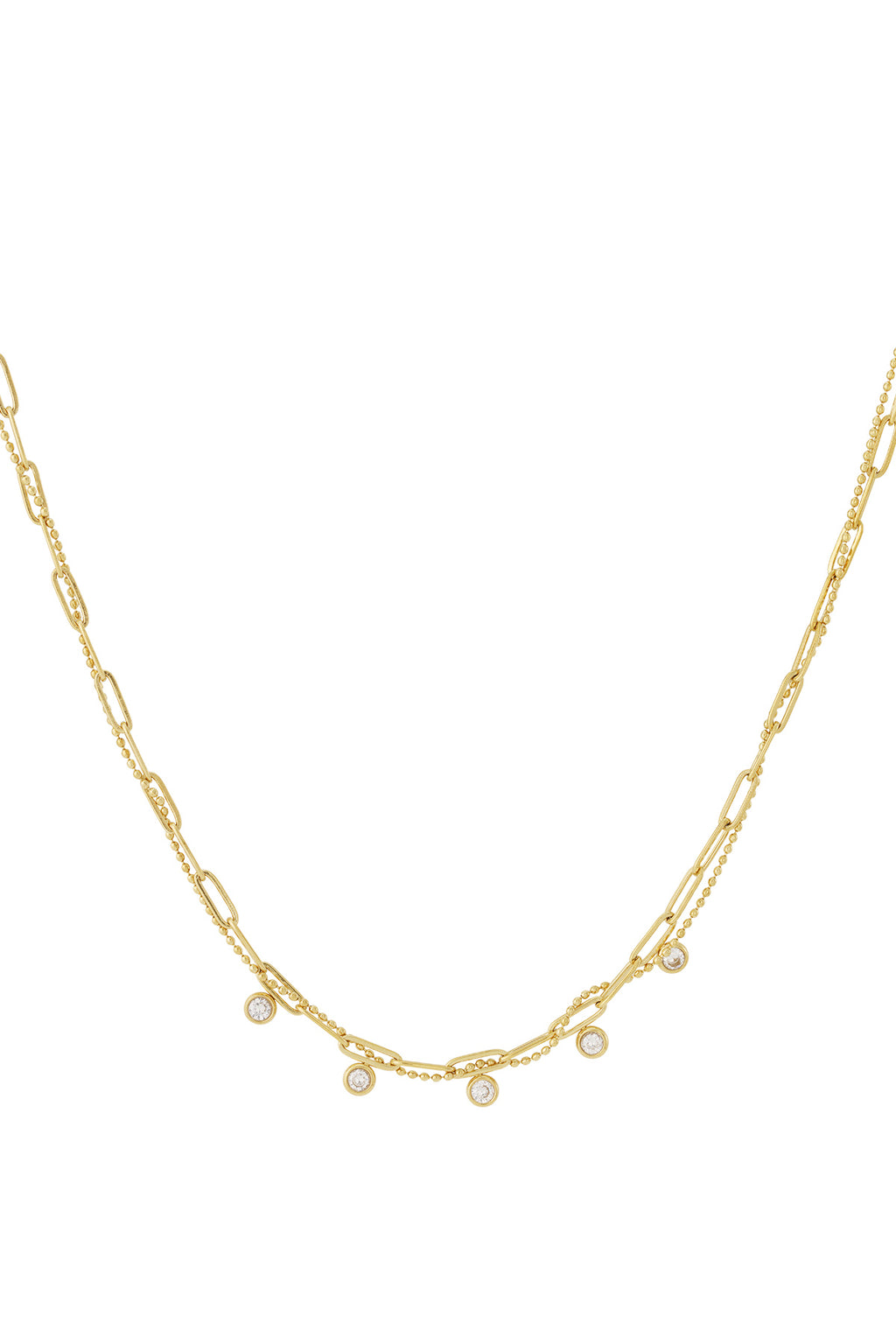 Sparkling Chain Necklace Gold color