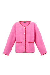 Woven Women's Jacket Casual Rose red