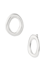 Oasis Oval Earrings silver color