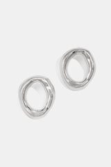 Stud Earrings irregular shape silver color
