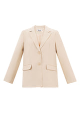 Polyester Women's Suit Set Tailored Bow Detail Cream