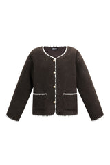 Woven Women's Jacket Casual dark brown