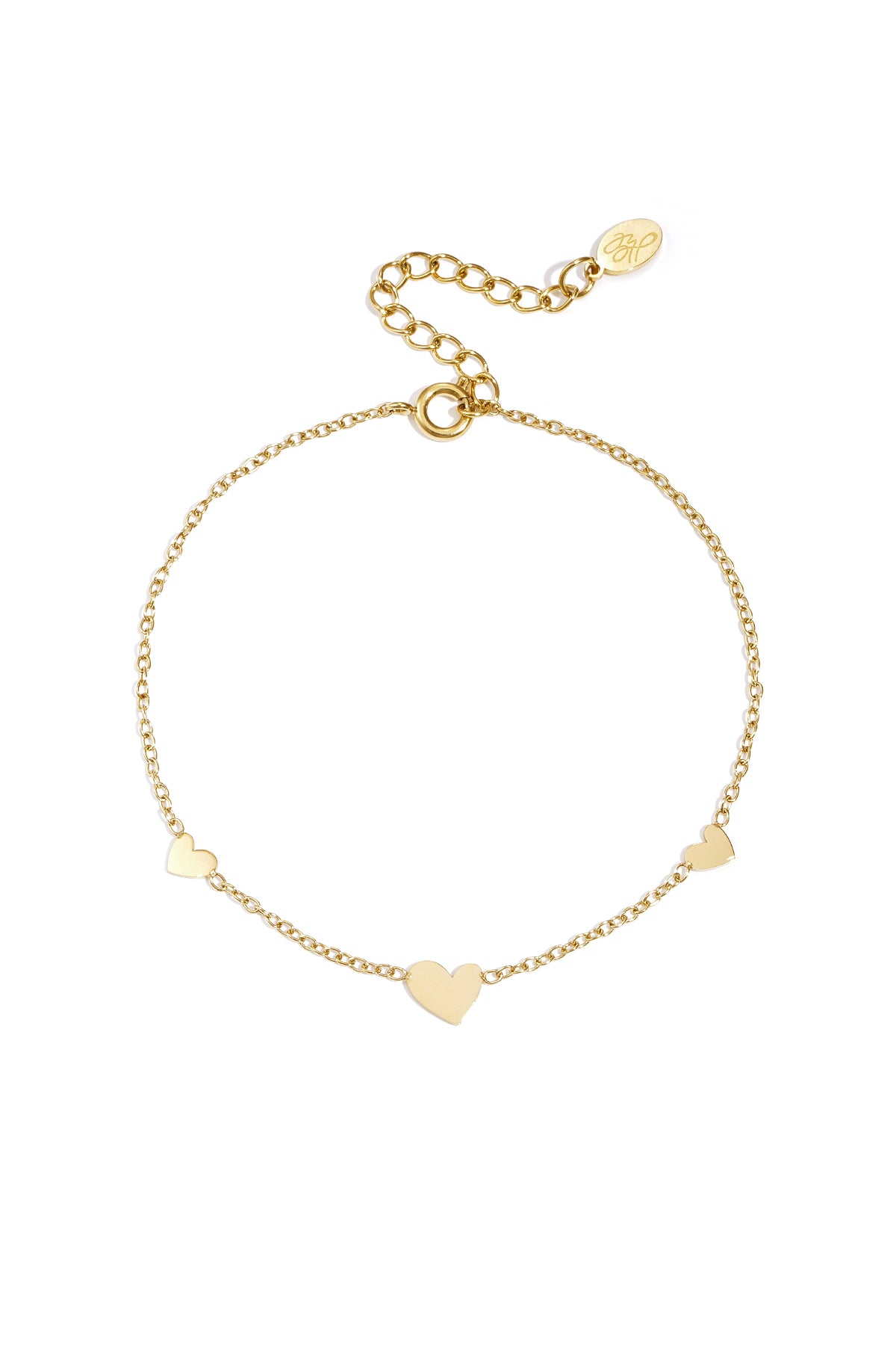 Classic bracelet with hearts - stainless steel