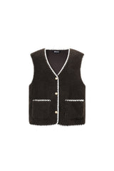 Woven Women's Vests Casual dark brown