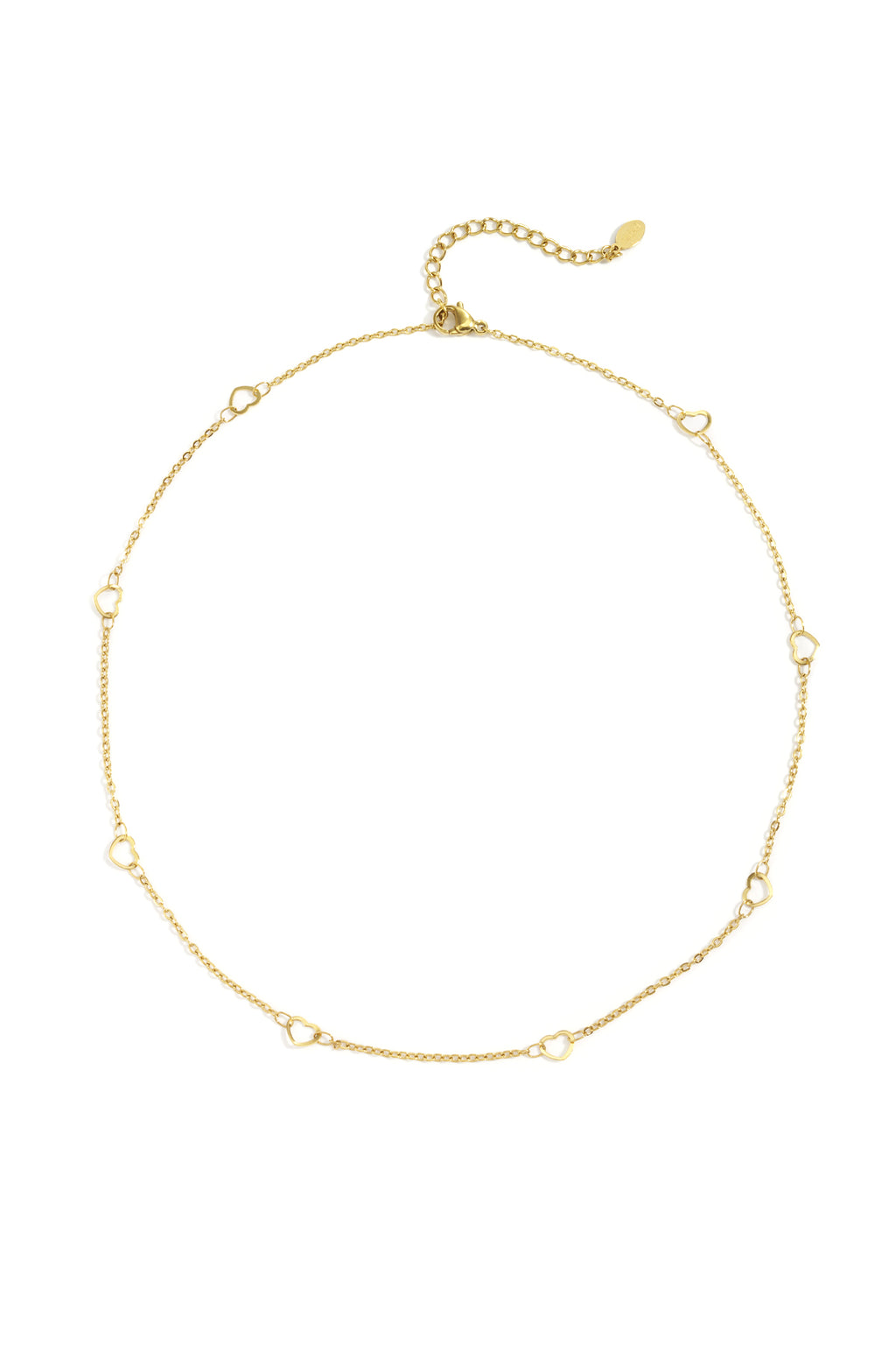 Chain Necklaces Heart Gold color