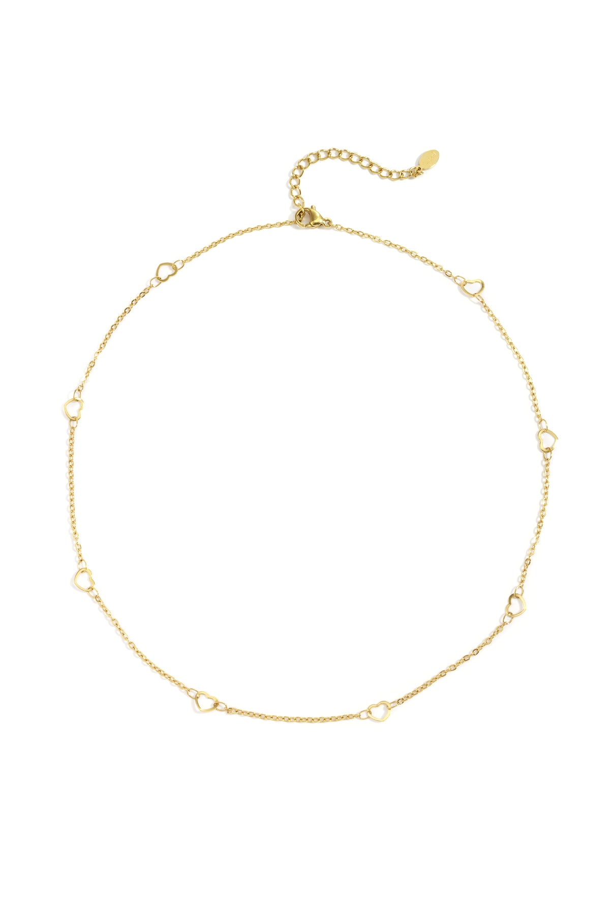 Chain Necklaces Heart Gold color