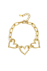 Stainless Steel Chain Bracelets Heart Casual Daily Simple Series Women's jewelry Gold color