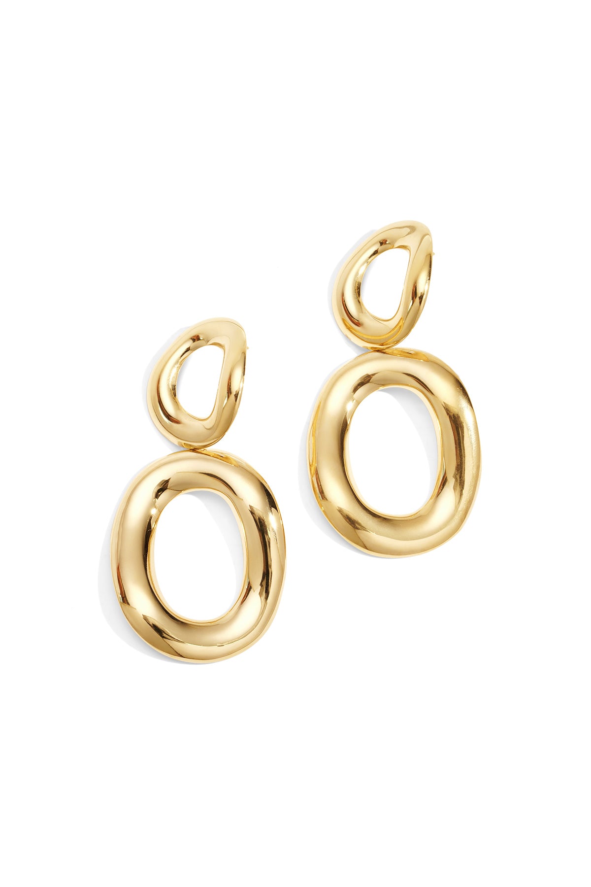 Stainless Steel Drop Earrings circle Casual Daily Simple Series Women's jewelry Gold color