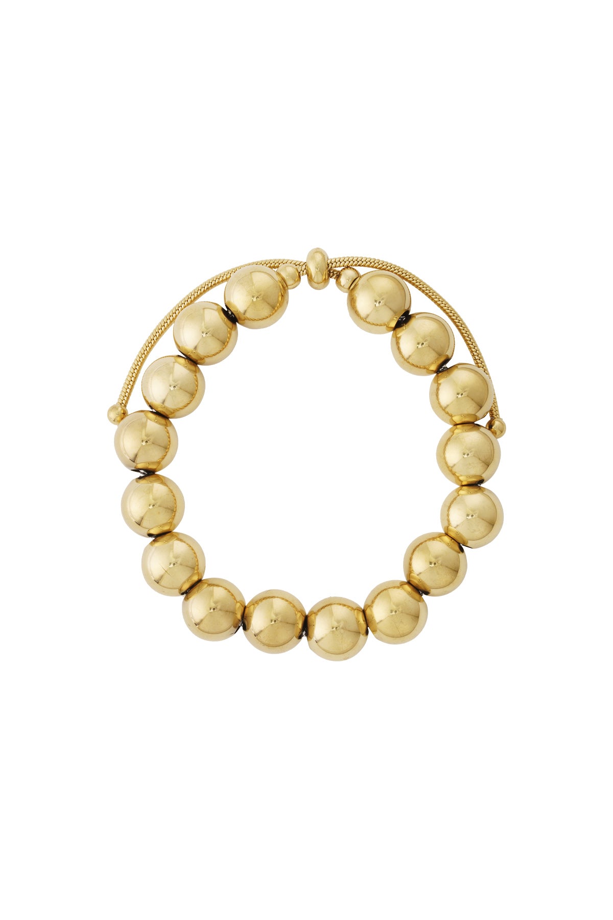 Hollow bead bracelet-12mm Gold color