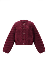 Knitted Women's Cardigan Crimson