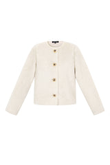 Woven Women's Jacket Elegant Off-white