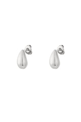 Tear drop Earrings silver color