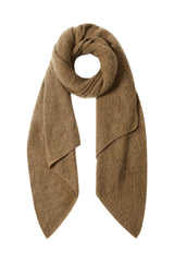 Soft winter scarf coral dark brown