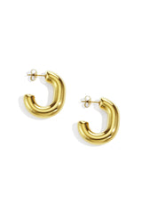 Stainless Steel Hoop Earrings irregular shape Casual Daily Simple Series Women's jewelry Gold color