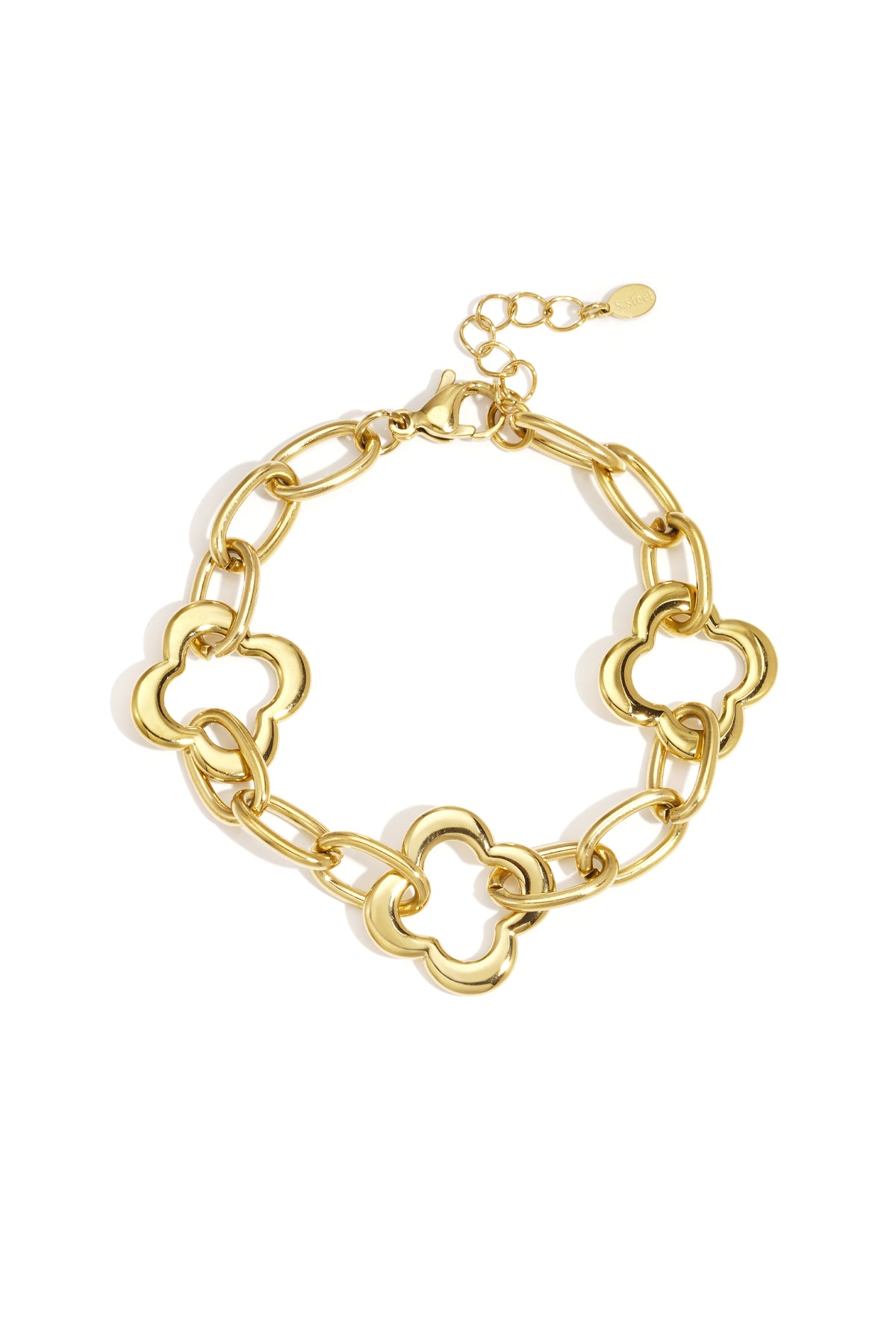 Stainless Steel Chain Bracelets Clover Casual Daily Women's jewelry Gold color