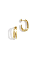 Hoop Earrings lines Casual Daily Simple Series Women's jewelry Gold color