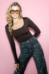 Knitted Nylon Women's Long Sleeve Top Basic Solid Color